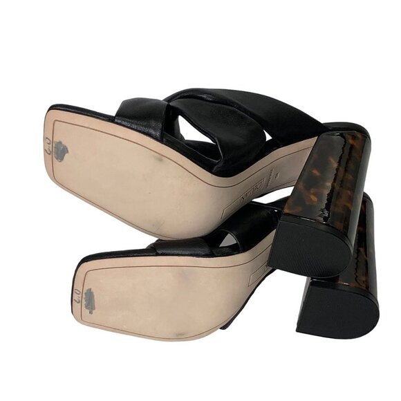 Deltan Leather Tortoise Block Heel Pump Size 6.0M NEW WITHOUT TAG - Picture 7 of 9